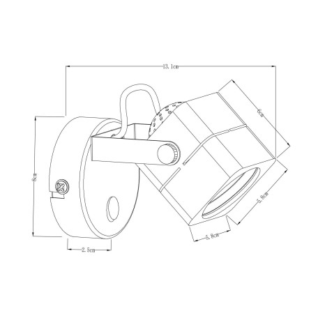 Схема с размерами Arte Lamp A1314AP-1CC