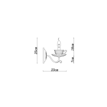 Схема с размерами Arte Lamp A1704AP-1CC