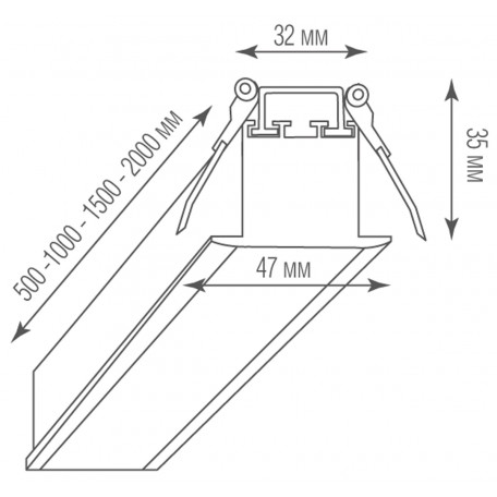 Схема с размерами Donolux DL18502M150WW45L3