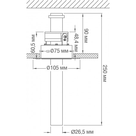 Схема с размерами Donolux DL18151R9W1B