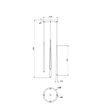 Схема с размерами Maytoni MOD132PL-L28BK2