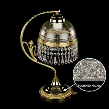 Настольная лампа Artglass SCARLETT NICKEL CE, 1xE14x60W, никель, прозрачный с никелем, никель с прозрачным, прозрачный, металл, стекло с металлом, хрусталь Artglass Crystal Exclusive