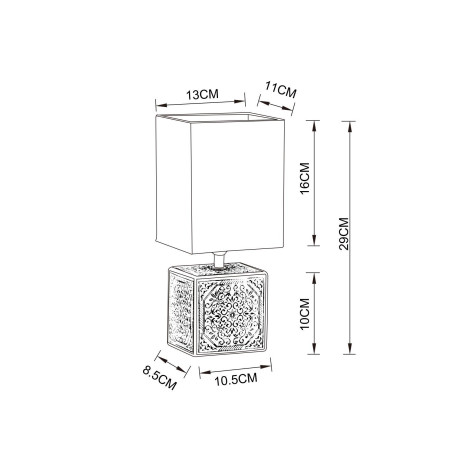 Схема с размерами Arte Lamp A4429LT-1WA