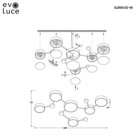 Схема с размерами Evoluce SLE600102-06