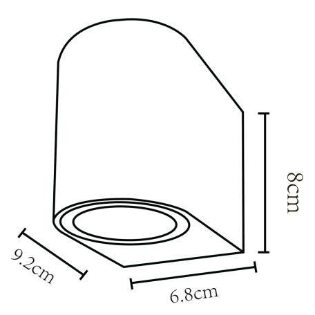 Схема с размерами Arte Lamp A3102AL-1BK