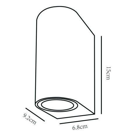 Схема с размерами Arte Lamp A3102AL-2BK