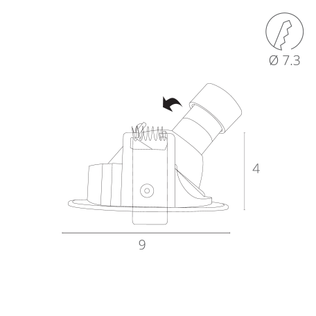 Схема с размерами Arte Lamp A3217PL-1WH