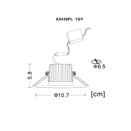 Схема с размерами Arte Lamp A5438PL-1GY