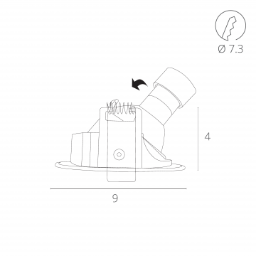 Схема с размерами Arte Lamp A3219PL-1GY