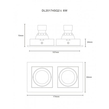 Схема с размерами Donolux DL20174SQ2W