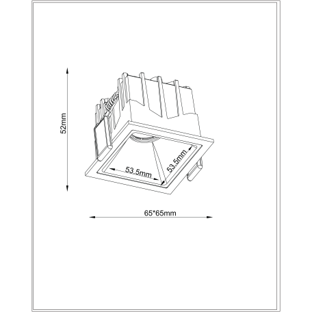 Схема с размерами Maytoni DL043-01-10W3K-D-SQ-WB