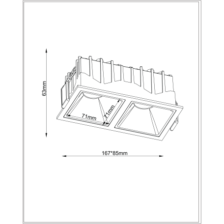 Схема с размерами Maytoni DL043-02-15W4K-D-SQ-WB