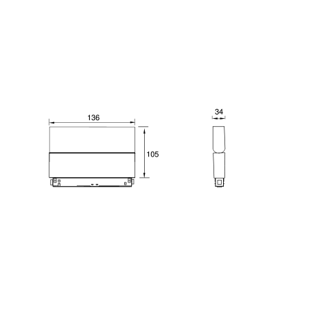 Схема с размерами Maytoni TR075-2-10W3K-W