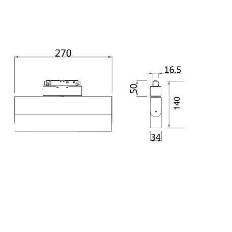 Схема с размерами Maytoni TR077-2-20W3K-B