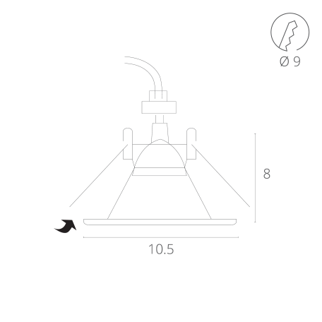 Схема с размерами Arte Lamp A6668PL-1WH