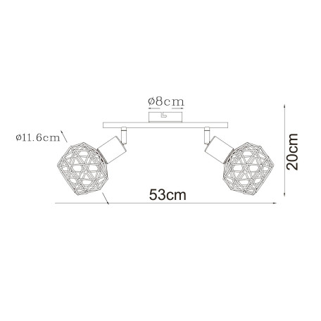 Схема с размерами Arte Lamp A6141AP-2WH