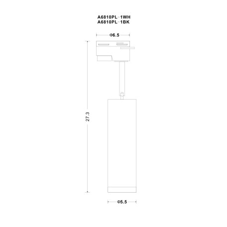 Схема с размерами Arte Lamp A6810PL-1BK