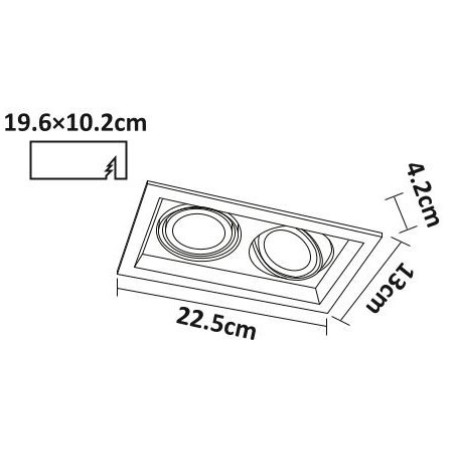 Схема с размерами Arte Lamp A6661PL-2WH