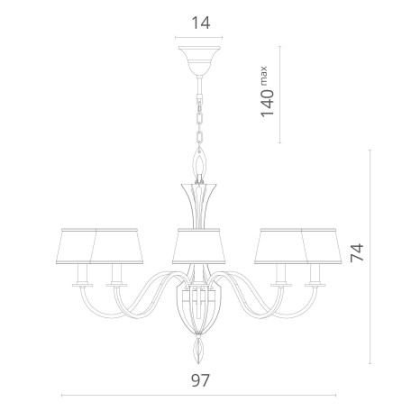 Схема с размерами Divinare 6819/19 SP-8