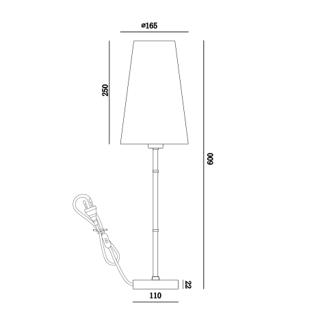 Схема с размерами Maytoni H001TL-01BS