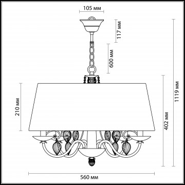 Схема с размерами Odeon Light 3921/4