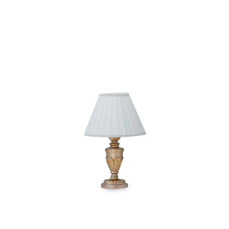 Настольная лампа Ideal Lux FIRENZE TL1 ORO ANTICO 020853, 1xE27x40W, матовое золото, белый, пластик, текстиль - миниатюра 1