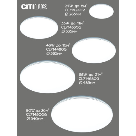 Потолочный светодиодный светильник с пультом ДУ Citilux Симпла CL714330G, LED 33W 3000-5500K + RGB 2700lm - миниатюра 9