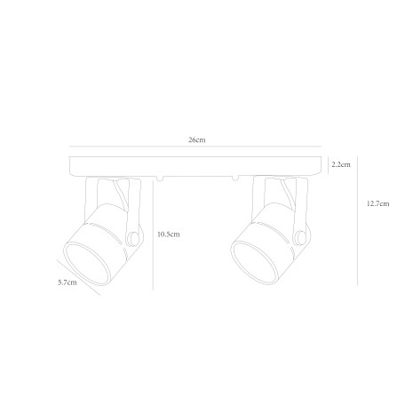 Схема с размерами Arte Lamp A1311PL-2WH