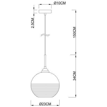 Схема с размерами Arte Lamp A7762SP-1CC