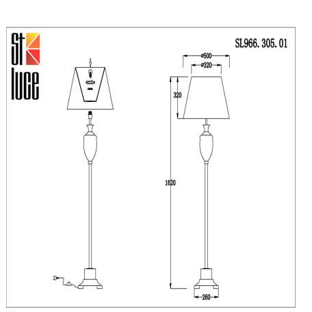 Схема с размерами ST Luce SL966.305.01