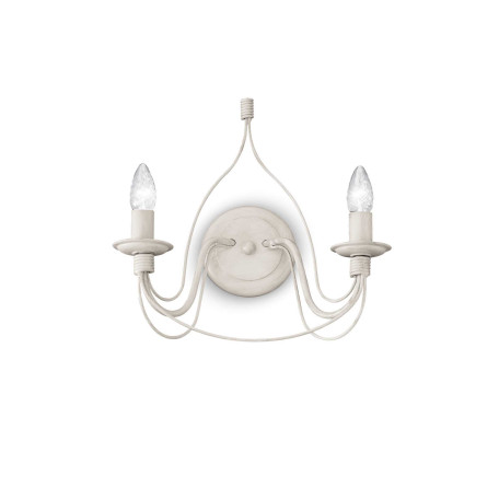 Бра Ideal Lux CORTE AP2 BIANCO ANTICO 028460, 2xE14x40W, белый с золотой патиной, металл, ковка - миниатюра 1