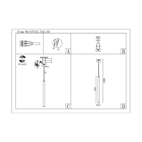 Схема с размерами ST Luce ST153.543.03