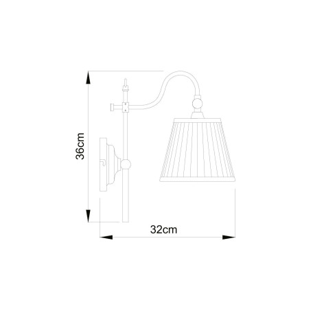 Схема с размерами Arte Lamp A1509AP-1PB