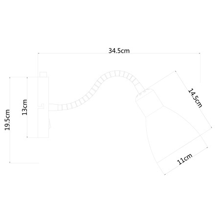 Схема с размерами Arte Lamp A1408AP-1BK